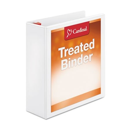 Cardinal Brands Cardinal, TREATED CLEARVUE LOCKING SLANT-D RING BINDER, 3 RINGS, 3in CAPACITY, 11 X 8.5, WHITE 32130